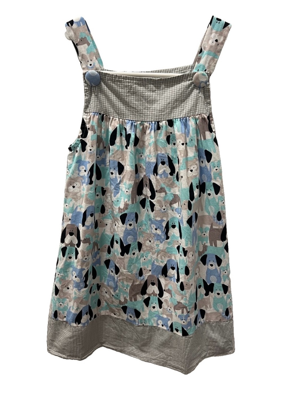 Hannah Kate Blue & Gray Puppy Print Dress